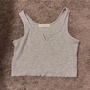 Grey V Cut Tank Top
